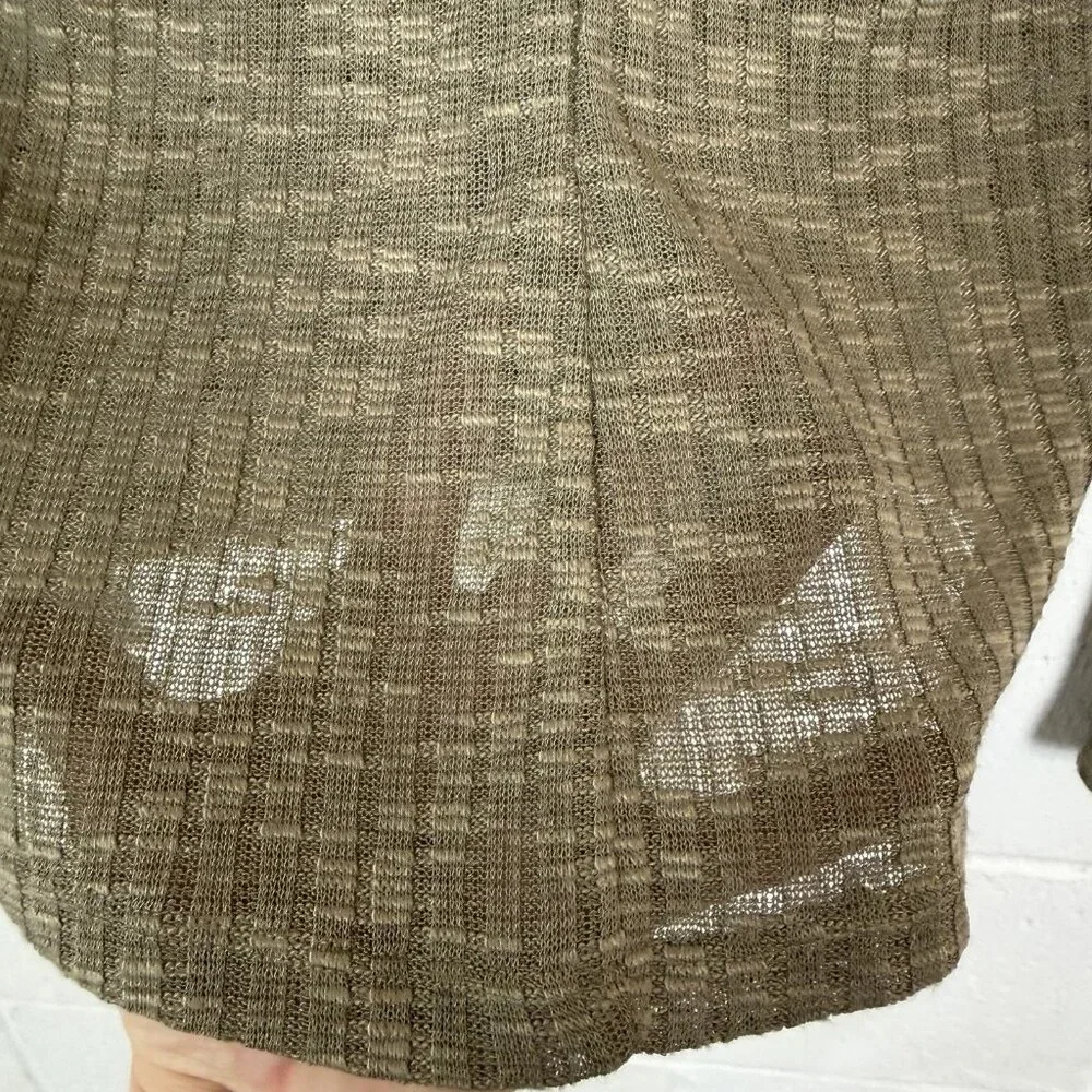 Intimately Free Tee Tan Base Layer Ribbed Soft Sheer‎ Leisure Lounge Sexy XS